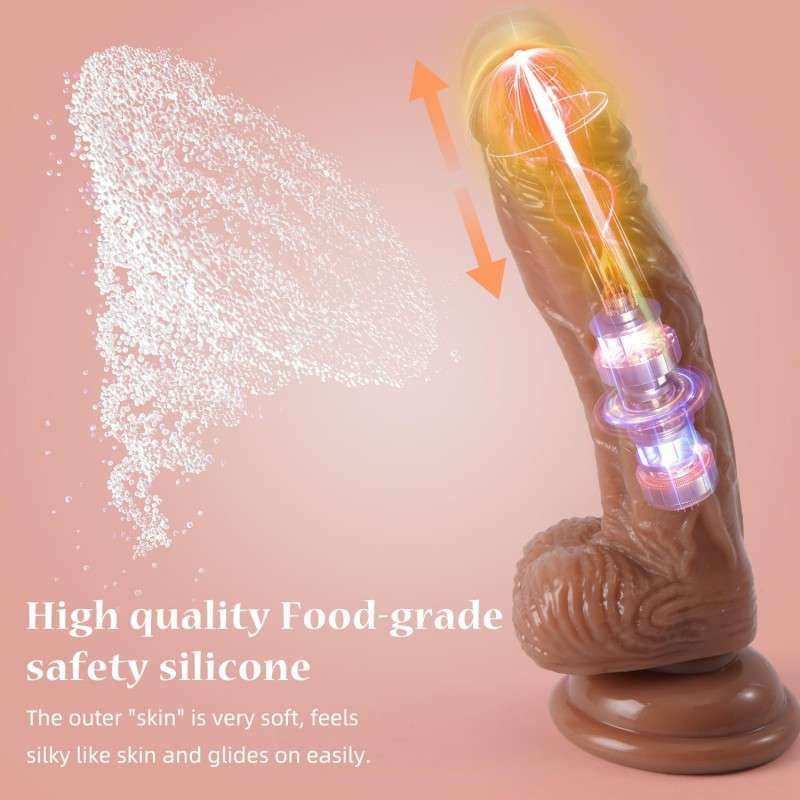 Large wireless electric vibrating and thrusting phallus (rechargeable)قضيب اصطناعي كهربائي كبير لاسلكي، يتميز بخاصيتي الاهتزاز والدفع (قابل لإعادة الشحن)