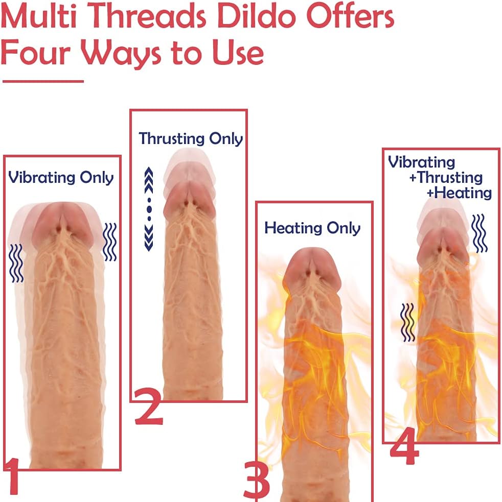 Kinokontrol ng remote na teleskopikong dildo na may pagtulak, pag-ugoy, at ventosa na base.