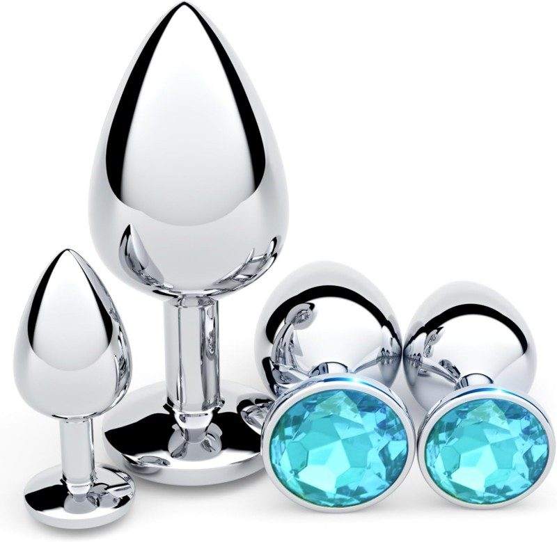 Metal Anal Plug Set Large/Medium/Small(طقم سدادات شرجية معدنية كبير/متوسط/صغير)