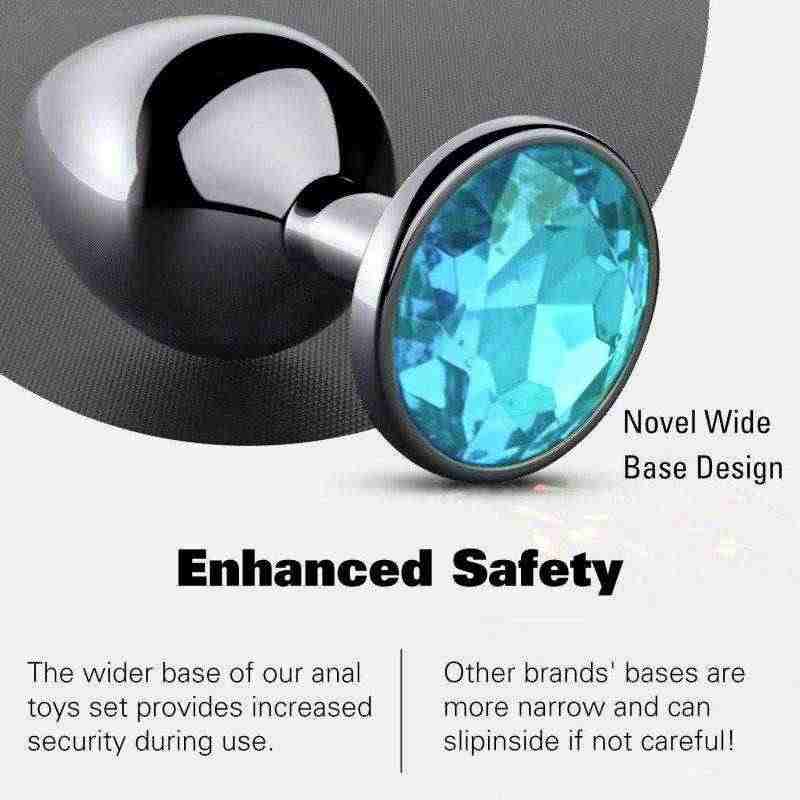Metal Anal Plug Set Large/Medium/Small(طقم سدادات شرجية معدنية كبير/متوسط/صغير)