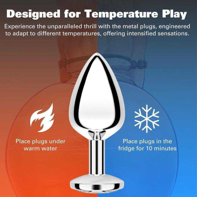Metal Anal Plug Set Large/Medium/Small(طقم سدادات شرجية معدنية كبير/متوسط/صغير)