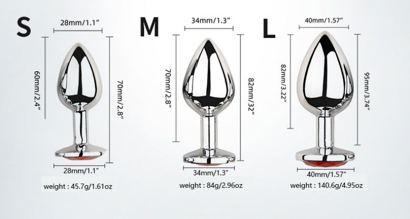 Metal Anal Plug Set Large/Medium/Small(طقم سدادات شرجية معدنية كبير/متوسط/صغير)